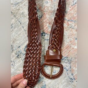 Brown Woven Leather Belt